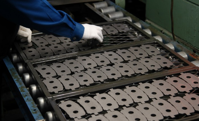 heavy duty brake pad production line with batch testing and traceability system