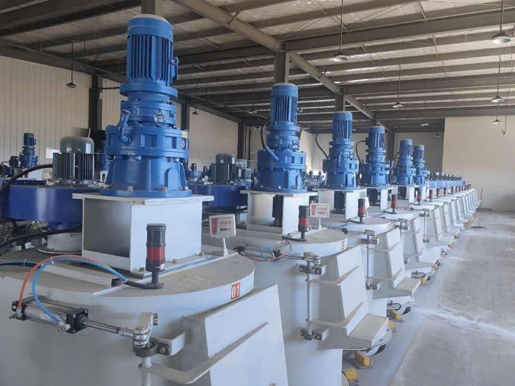Brake pad friction material mixing process with automated weighing and SPC quality control