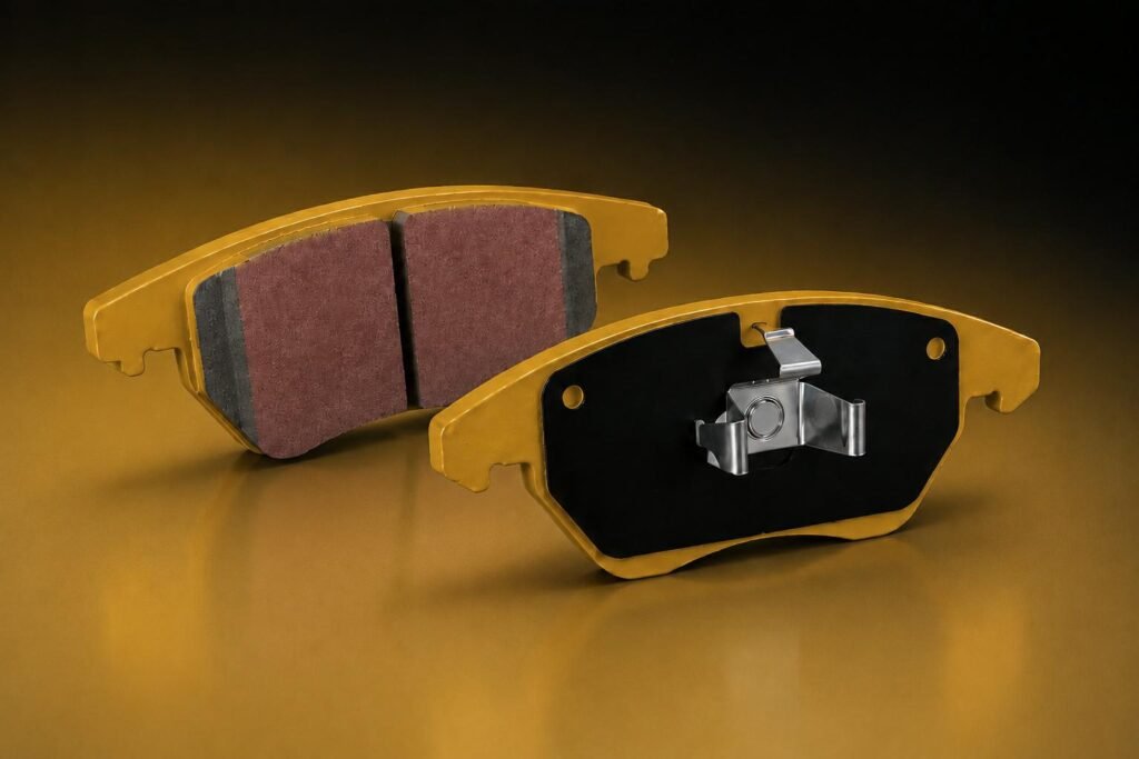 Commercial vehicle brake pads engineered for different operating conditions, optimizing braking performance, durability, and fleet reliability