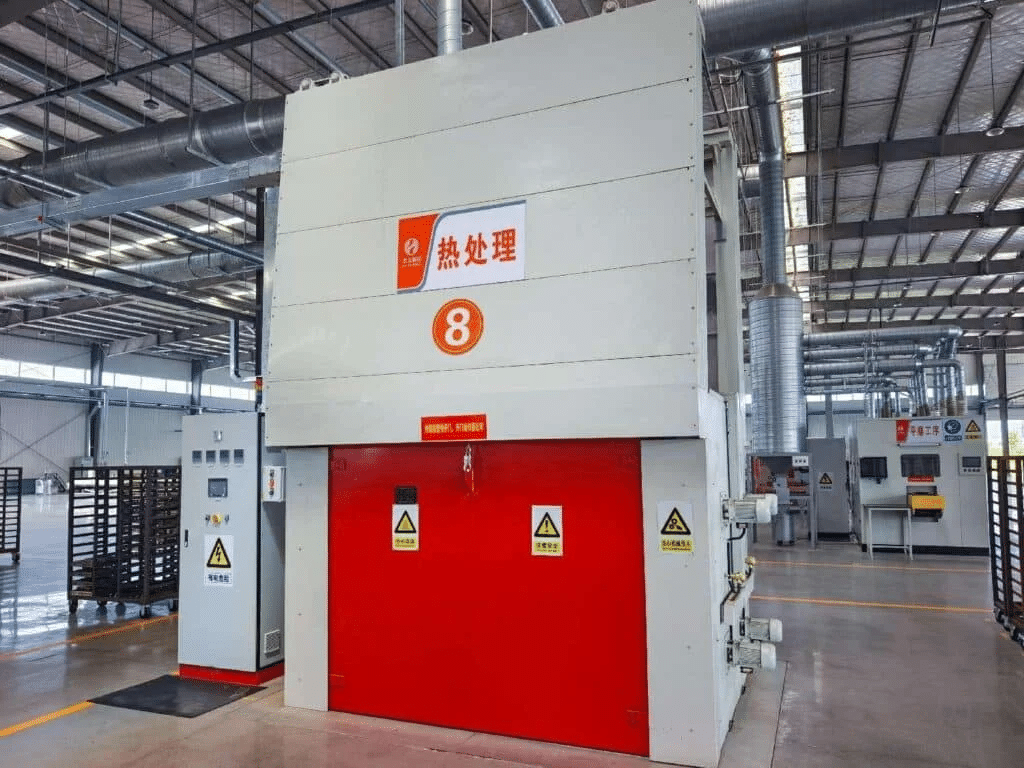 Tuoba brake pad heat treatment oven for post curing process, industrial high-temperature curing equipment used in automotive friction material manufacturing line to improve thermal stability and durability