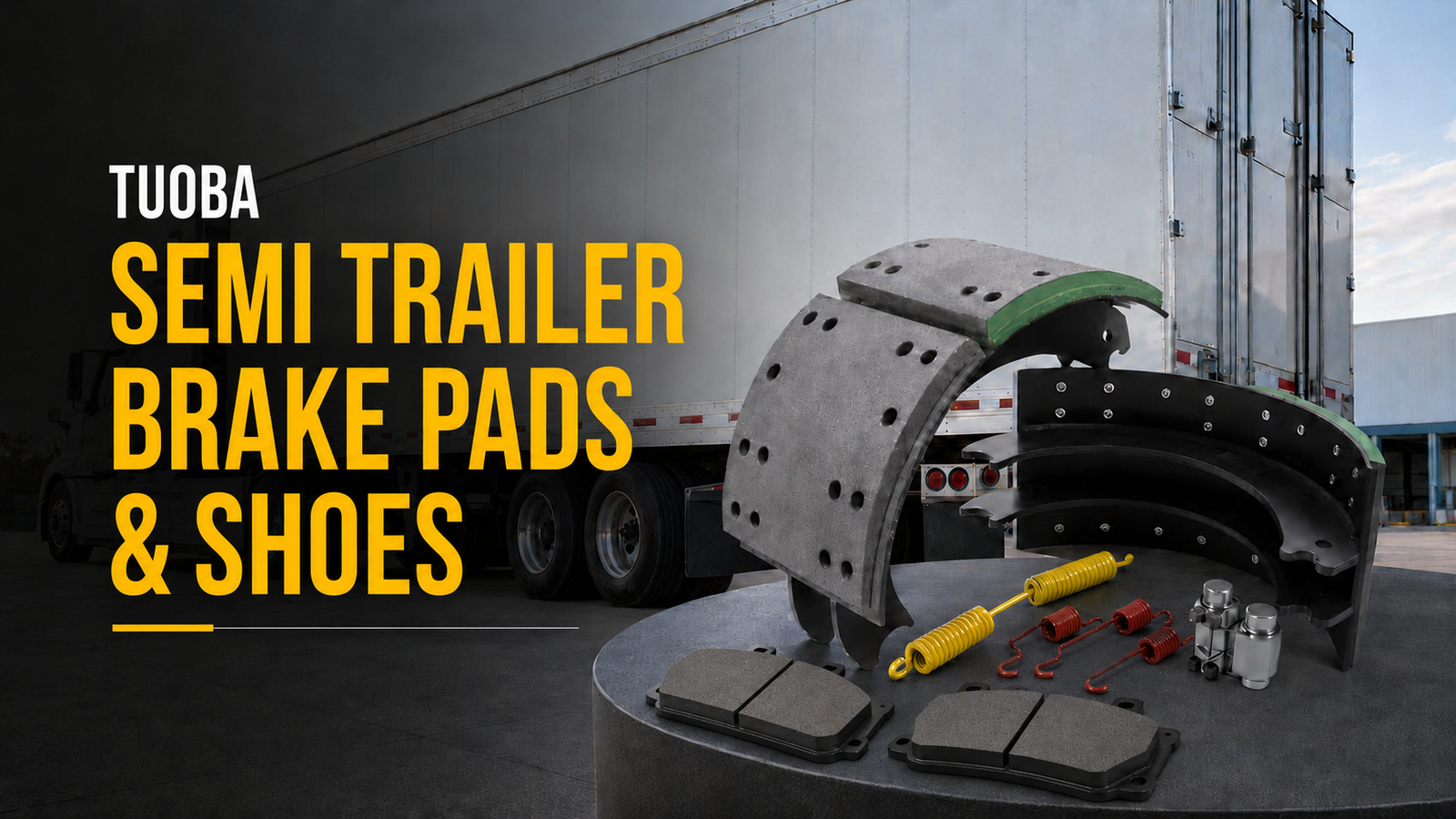 Tuoba semi trailer air disc brake pads and drum brake shoes for heavy-duty trailer systems
