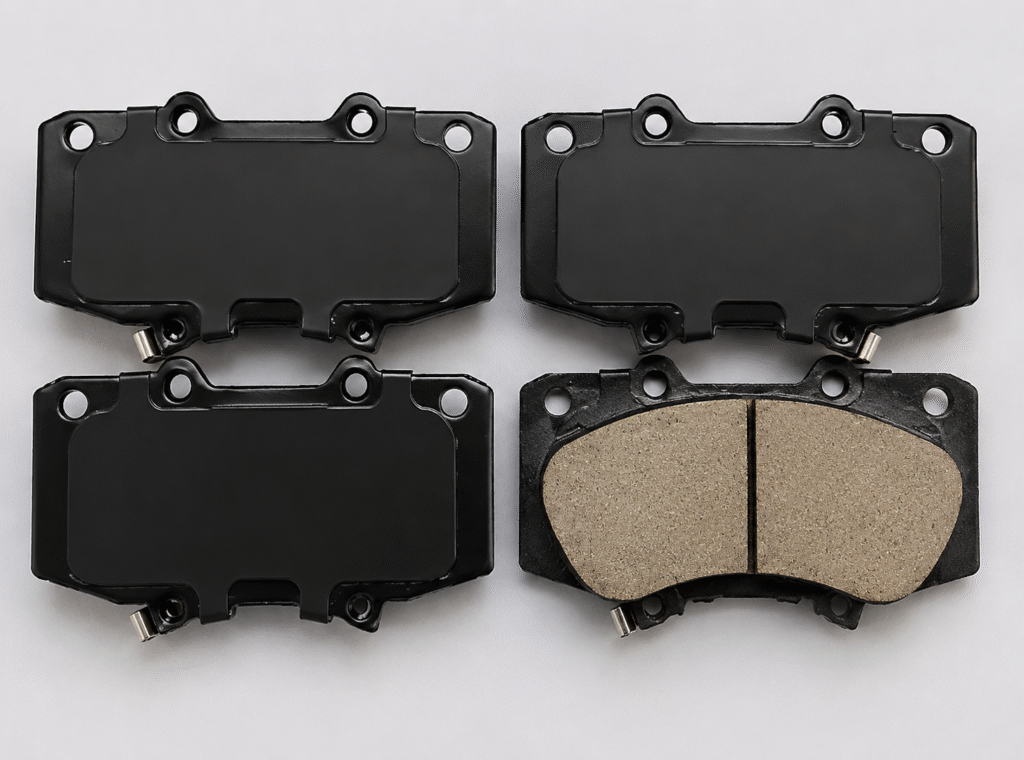 Ceramic brake pads for commercial vehicle brake applications