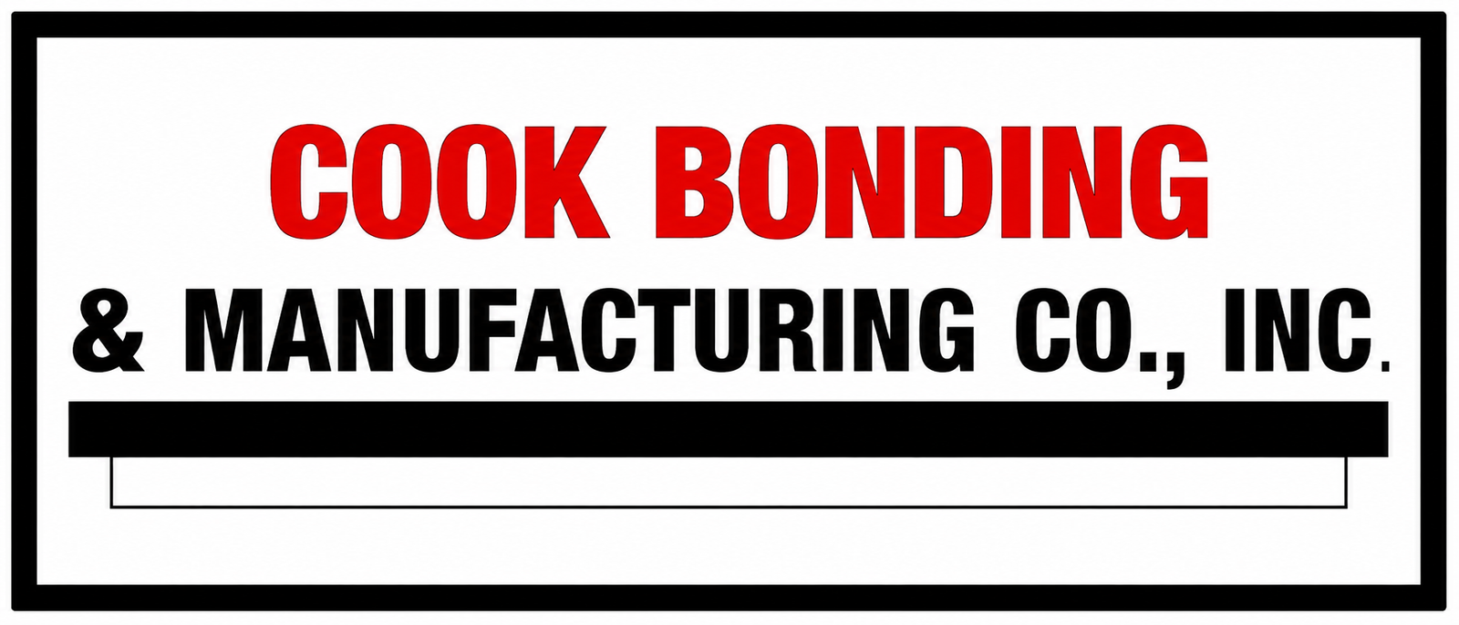 Cook Bonding & Manufacturing logo for industrial friction materials and crane brake shoe solutions