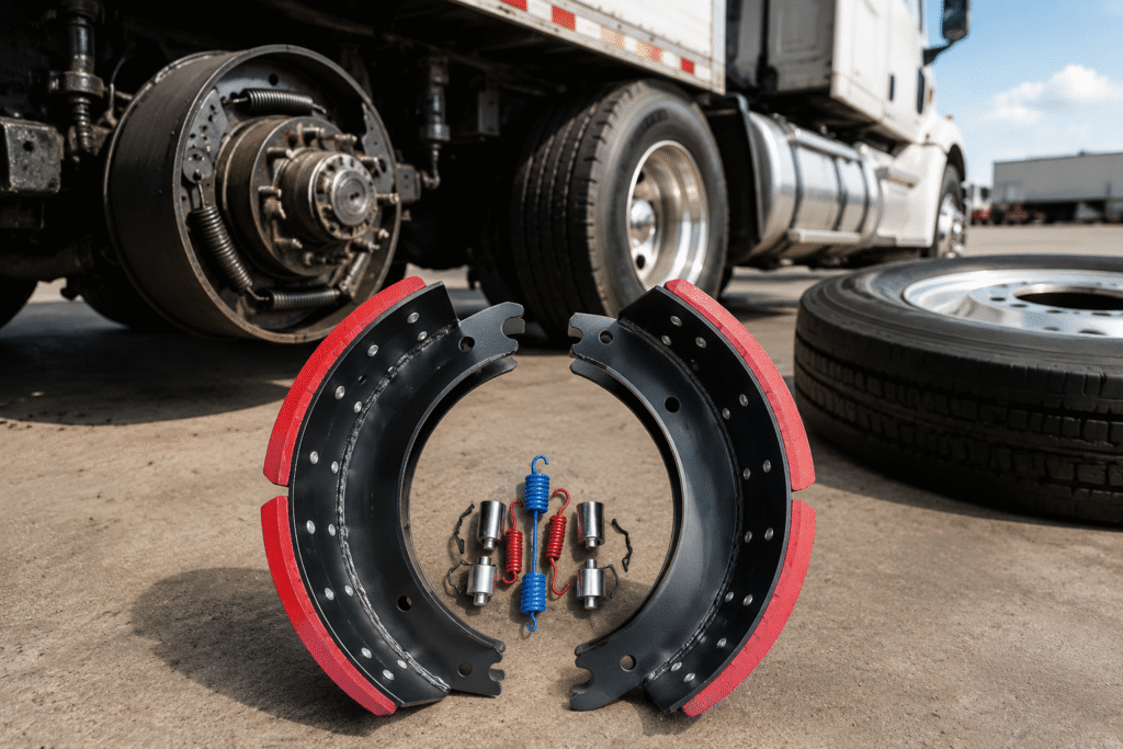 New and remanufactured brake shoes comparison for heavy-duty trucks and commercial vehicle maintenance