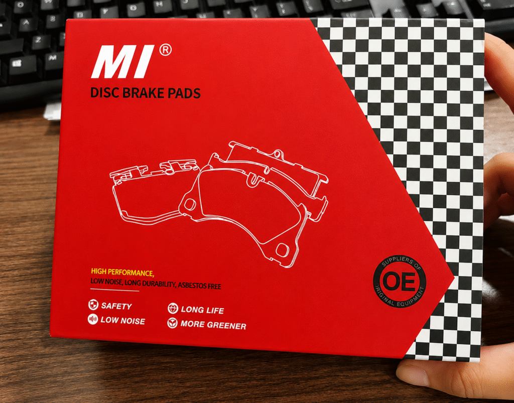 Private label brake pads with custom branded packaging