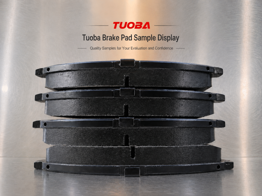 Tuoba custom brake pad samples prepared for product validation before mass production