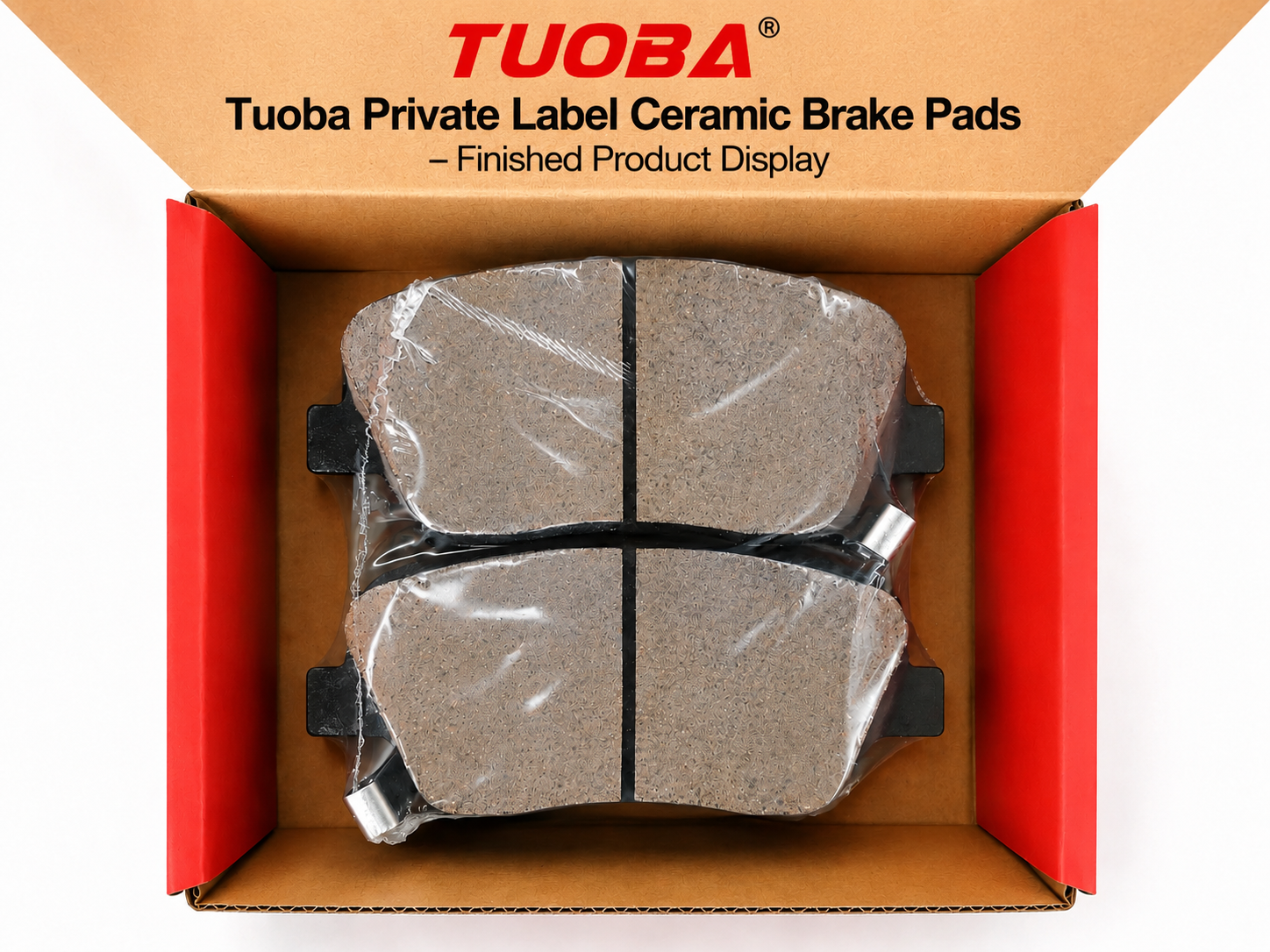 Tuoba private label ceramic brake pads in custom packaging