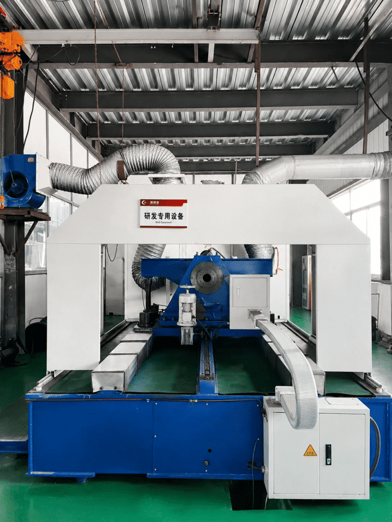 Inertia dynamometer used to test commercial vehicle brake linings at Tuoba's test facility